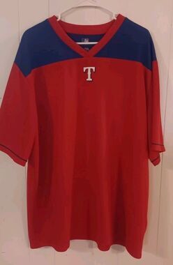 Texas Rangers V-Neck Jersey Men 3XL Red/Blue MLB Baseball Dynasty